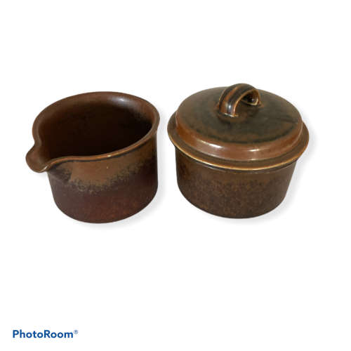 ARABIA RUSKA SUGAR BOWL AND CREAMER